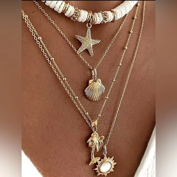 NEW! Multilayer necklace  🏝️ ☀️ ⭐️ 🐚 - Picture 3 of 3